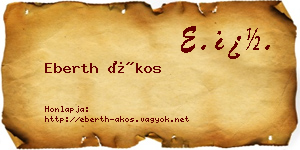 Eberth Ákos névjegykártya